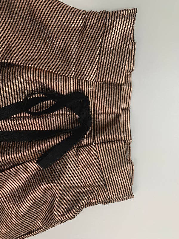 High Waisted Striped Shorts Bottoms: GOLD / M