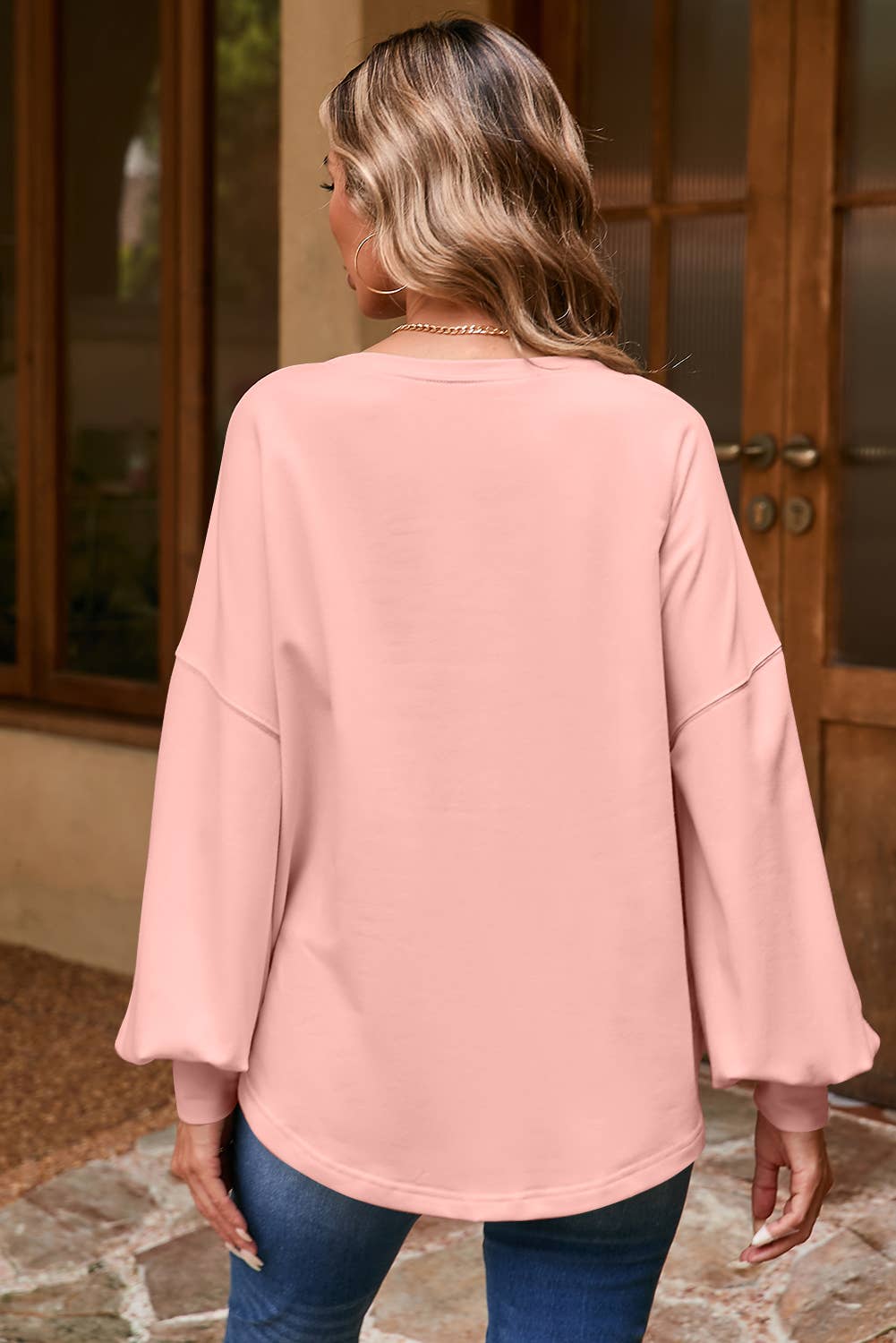 SUEDE WESTERN Star Graphic Oversized Top: Apricot / M