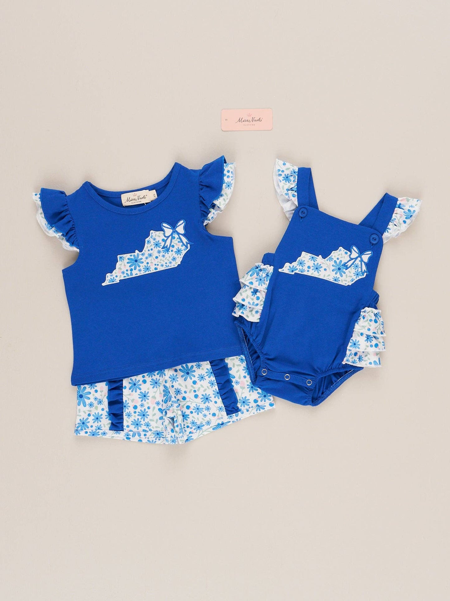 Kentucky Embroidered Floral Ruffle Outfit: XXXXL(8yrs)