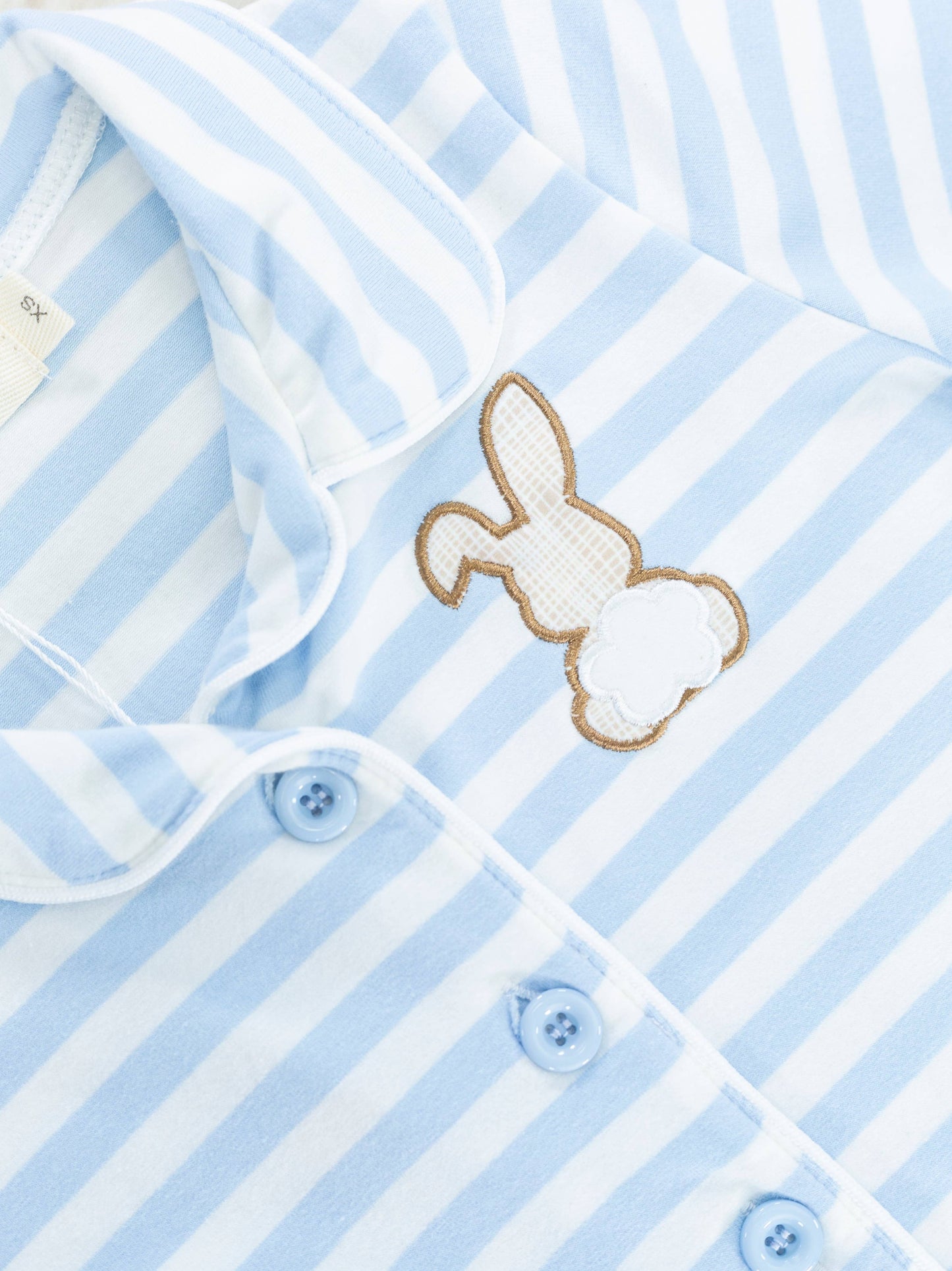 Striped Bunny & Carrots Blue Pajamas - Restocked!: L(4yrs)