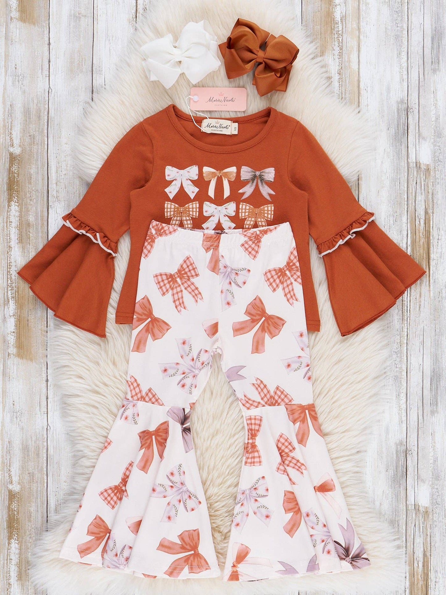 Falling for Bows Bell Bottom Outfit: XXXXL(8yrs)