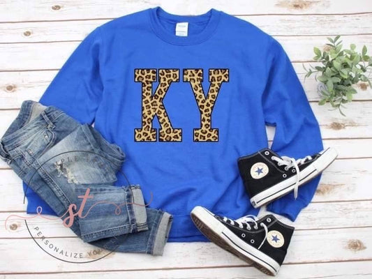 Leopard KY Printed Sweatshirt or Tee: Large / T-Shirt