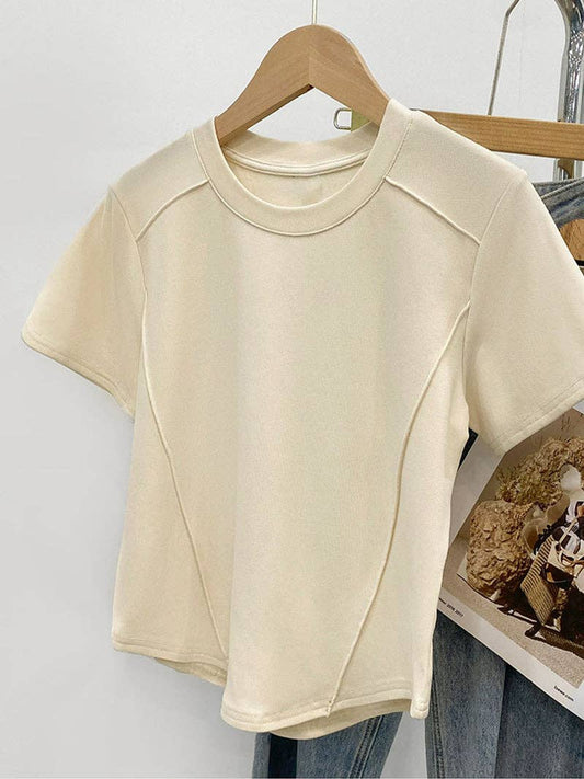 RYLEE Crew T-Shirt: BEIGE / XL