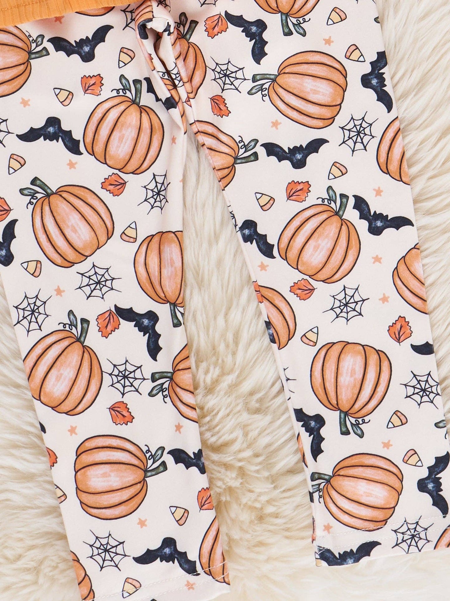 Orange "Spooky Vibes" Ruffle Outfit: XXXXL(8yrs)