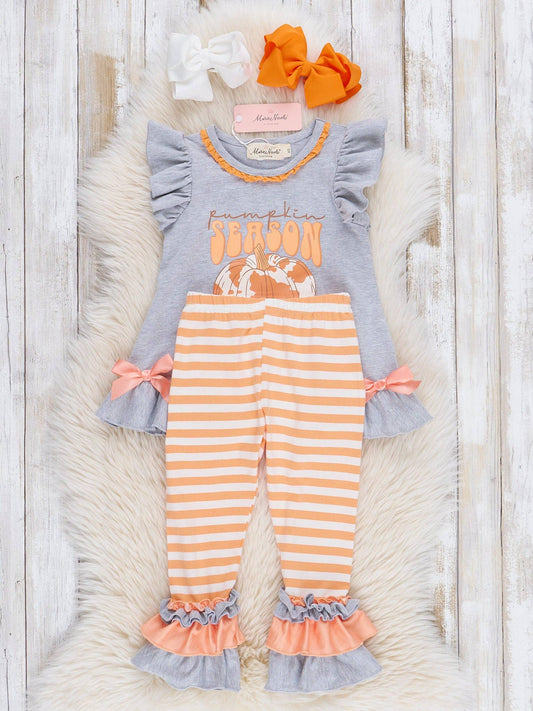 Pumpkin Season Ruffle Outfit: XXXXL(8yrs)
