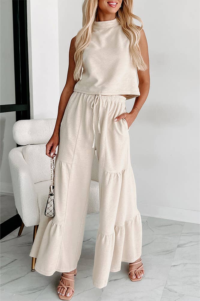 HAMPTONS WEEKEND Pants Set CY161: Apricot / XL