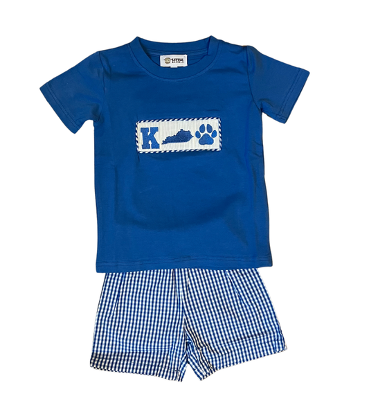 Kentucky Shape Paw Print Boys 2 Piece Set: 4T