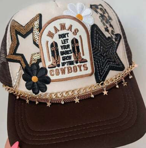 Rodeo star Gold hat chain