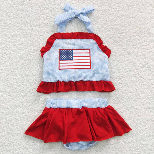 Baby Girls 4th Of July Flag 2 Pieces Swimsuits: 4T