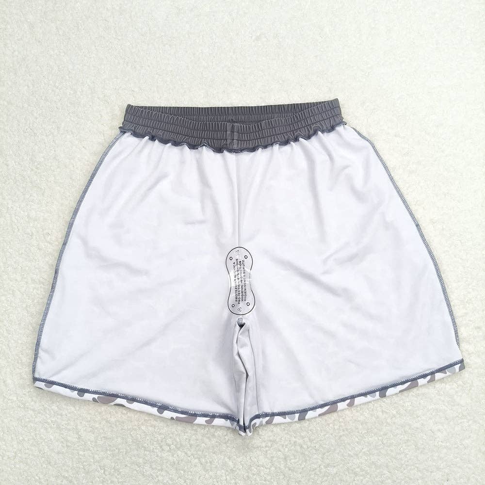 Adult Man Grey Camo Bottom Trunk Drawstrings Shorts Swimwear: S
