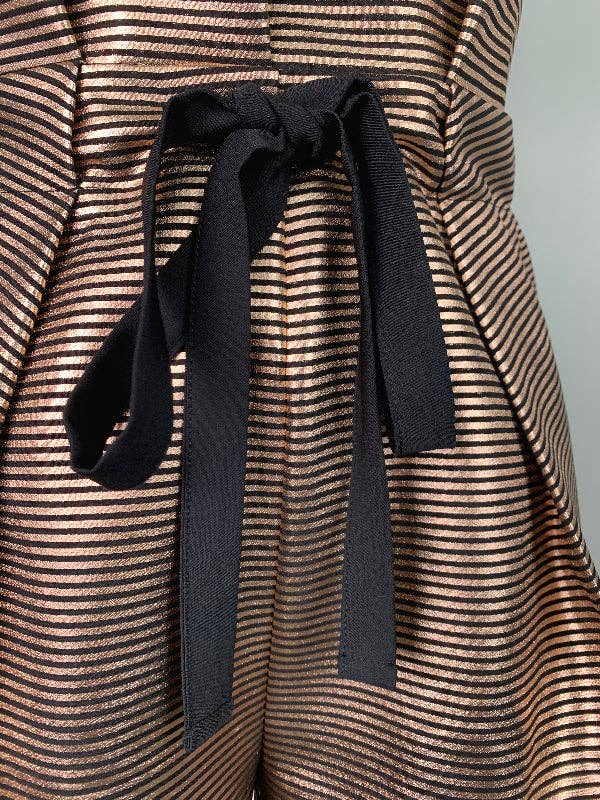 High Waisted Striped Shorts Bottoms: GOLD / XL