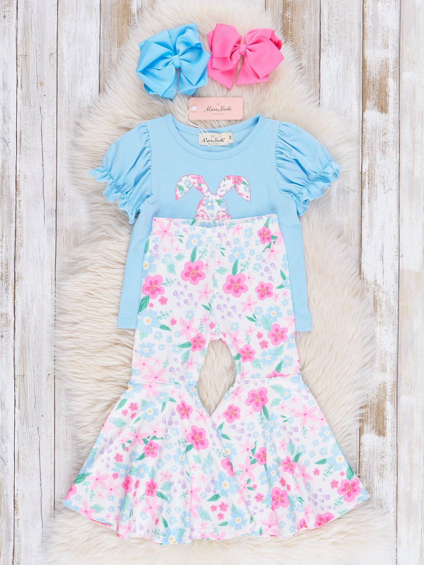 Bright Buttercups Bunny Bell Bottom Outfit - Restocked!: L(4yrs)