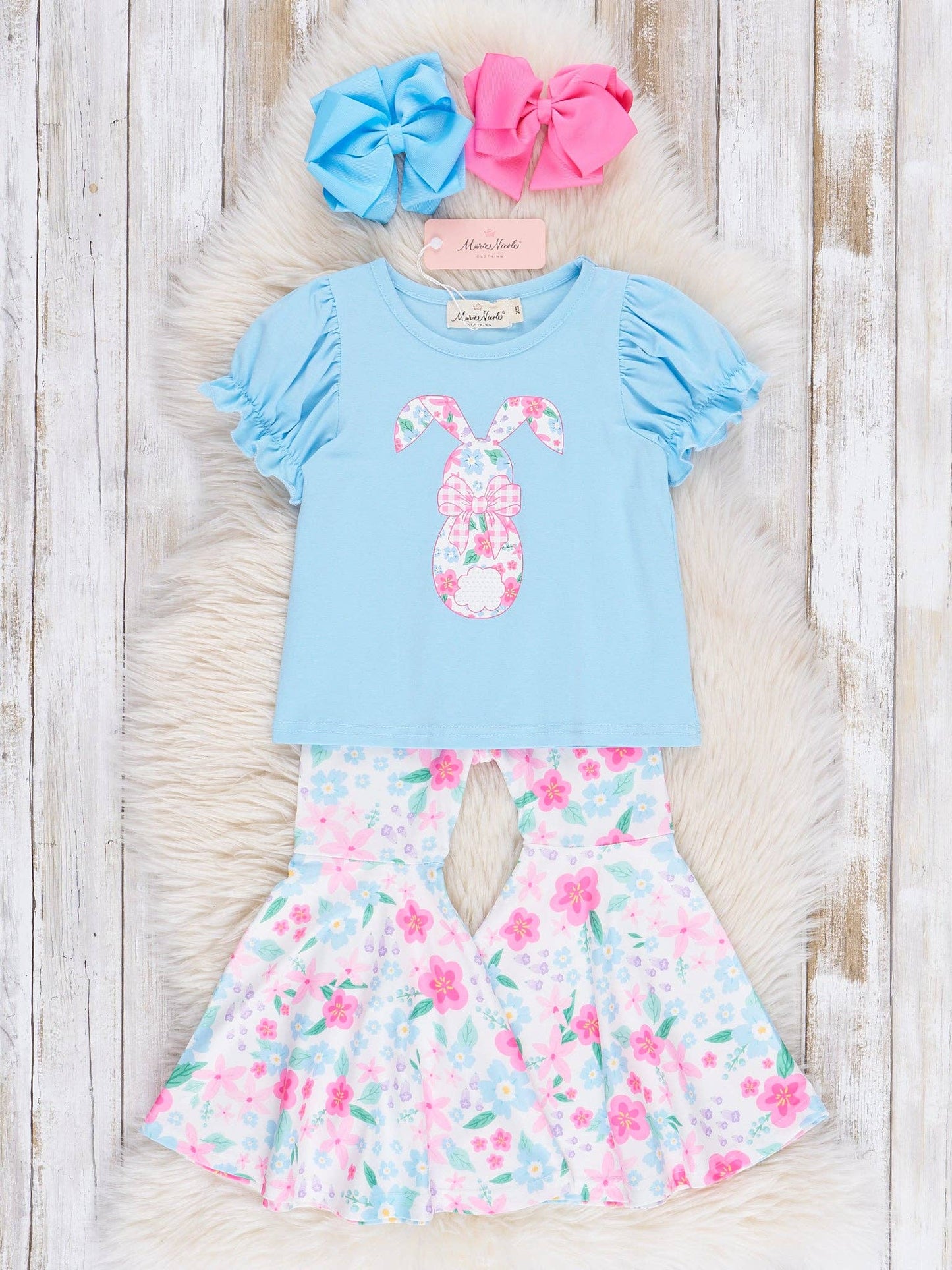 Bright Buttercups Bunny Bell Bottom Outfit - Restocked!: L(4yrs)